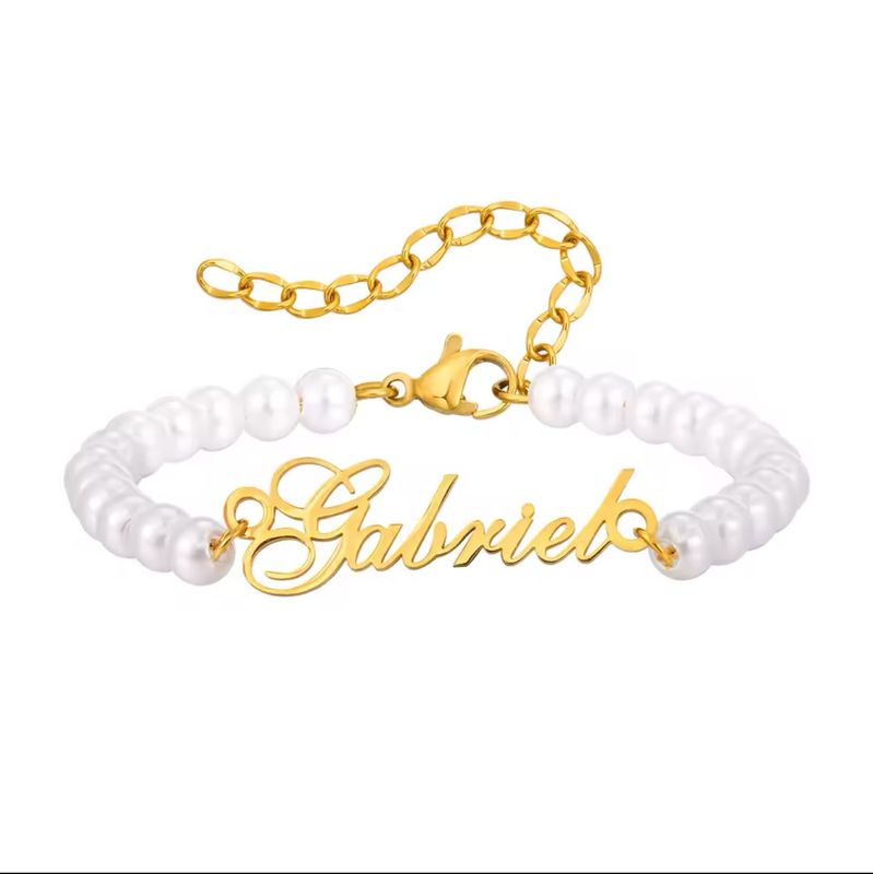 PEARL NAMEPLATE BABY BRACELET