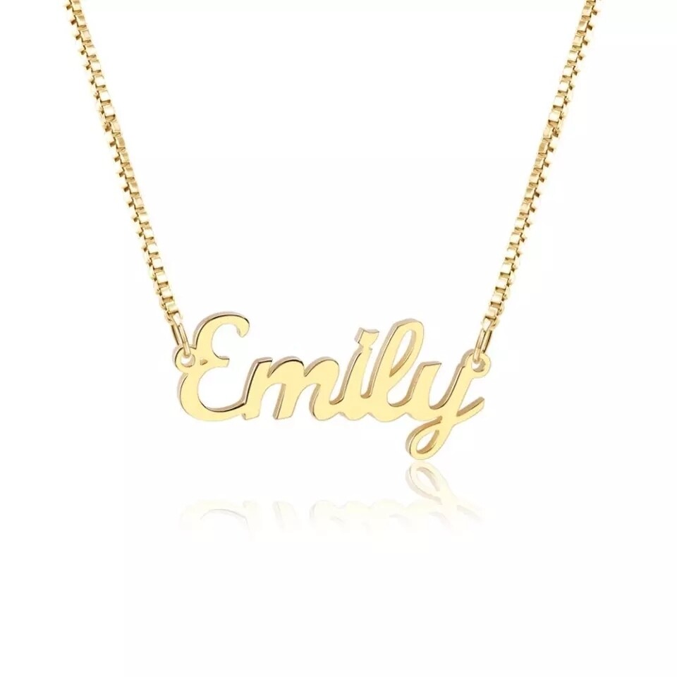 BOX CHAIN NAME NECKLACE