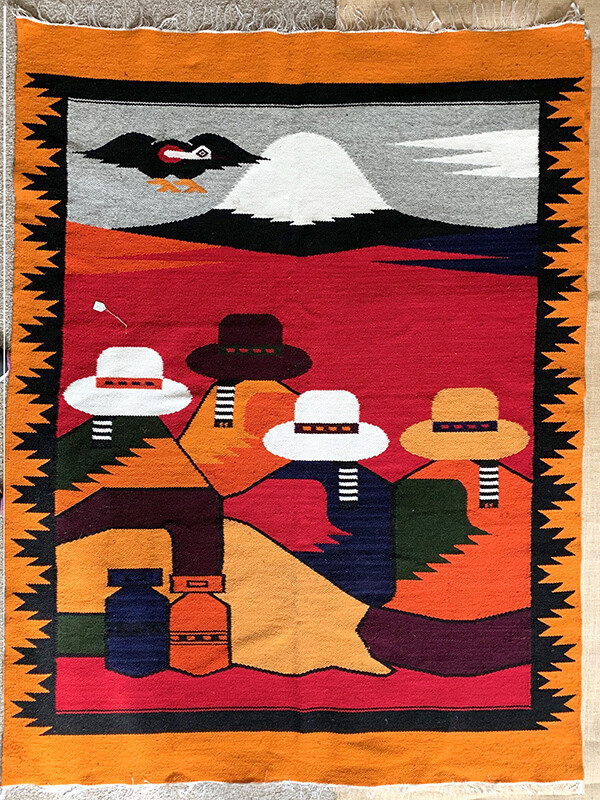 Large Woven Rug from Ecuador Large Woven Rug from Ecuador