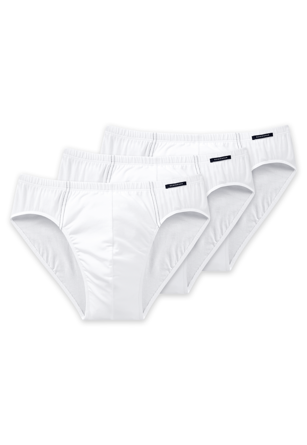 3 SCHIESSER Essentials Herren Slips Weiss