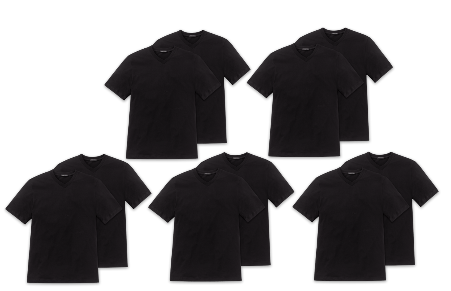 10 SCHIESSER American V-Ausschnitt T-Shirts 1/2 Arm Schwarz
