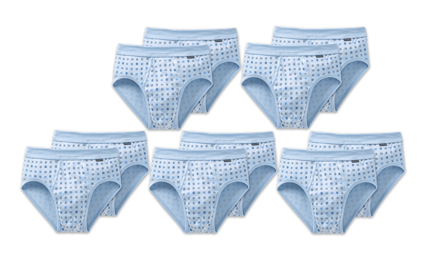 10 SCHIESSER Essentials Sportslips mit Eingriff hellblau kariert
