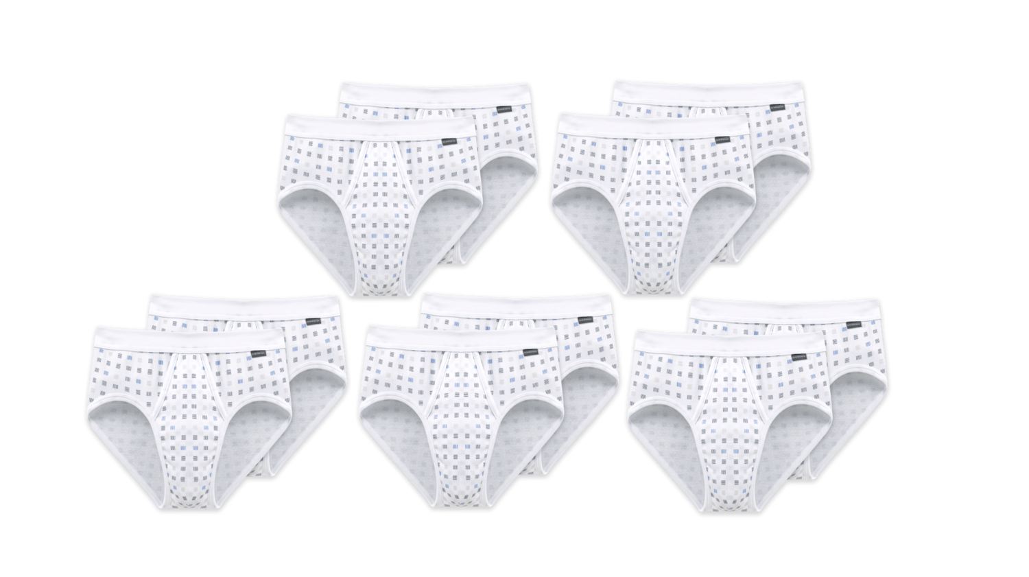 10 SCHIESSER Essentials Sportslips mit Eingriff weiß kariert