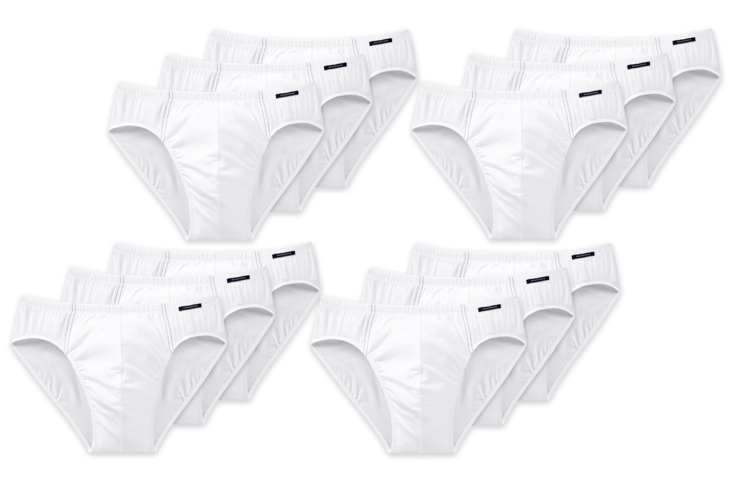 12 SCHIESSER Essentials Herren Slips Weiss