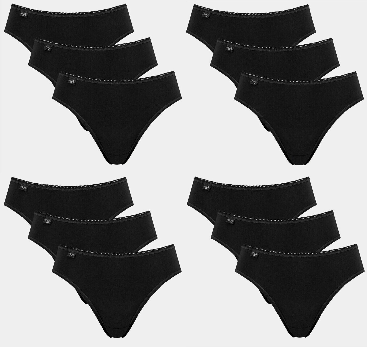 12 Sloggi 24/7 Cotton Tai Slips Damen Schwarz