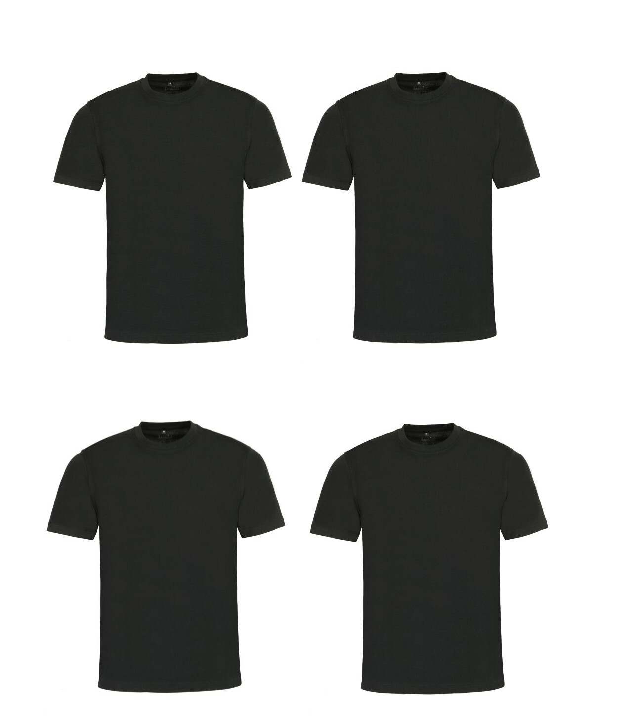 4 Hajo Klima Cotton Herren Rundhals T-Shirts Schwarz