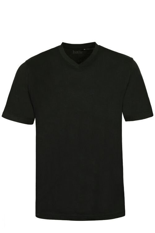 10 Hajo Klima Cotton Herren V-Ausschnitt T-Shirts Schwarz