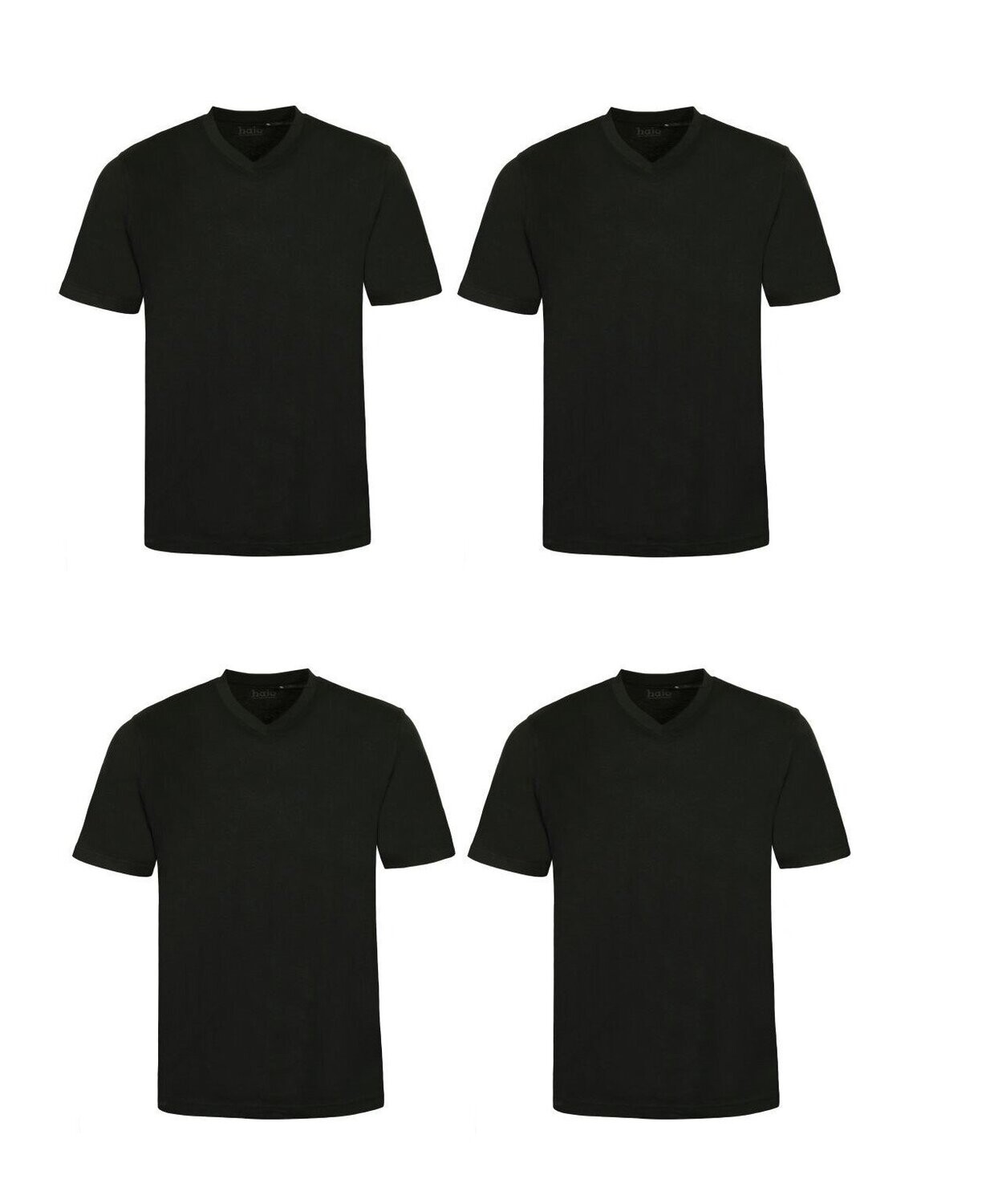 4 Hajo Klima Cotton Herren V-Ausschnitt  T-Shirts Schwarz
