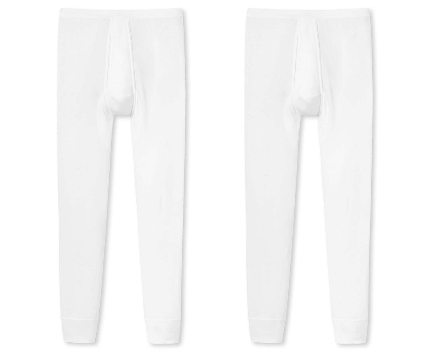 2 Schiesser Herren Unterhose lang mit Eingriff weiß - Original Feinripp