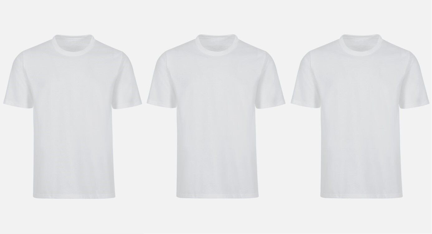 T-Shirt Baumwolle Weiss Herren 3 DELUXE Trigema