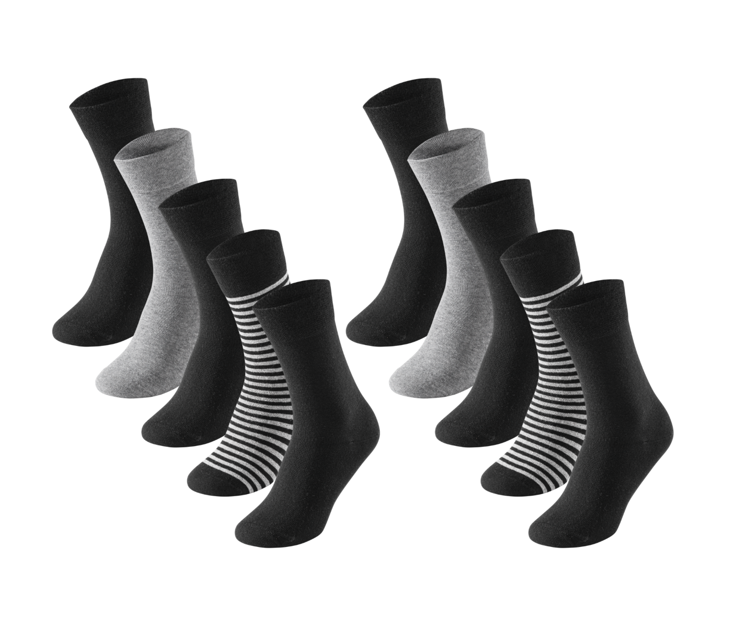 10 Schiesser Herrensocken stay fresh graumelange-schwarz - Bluebird