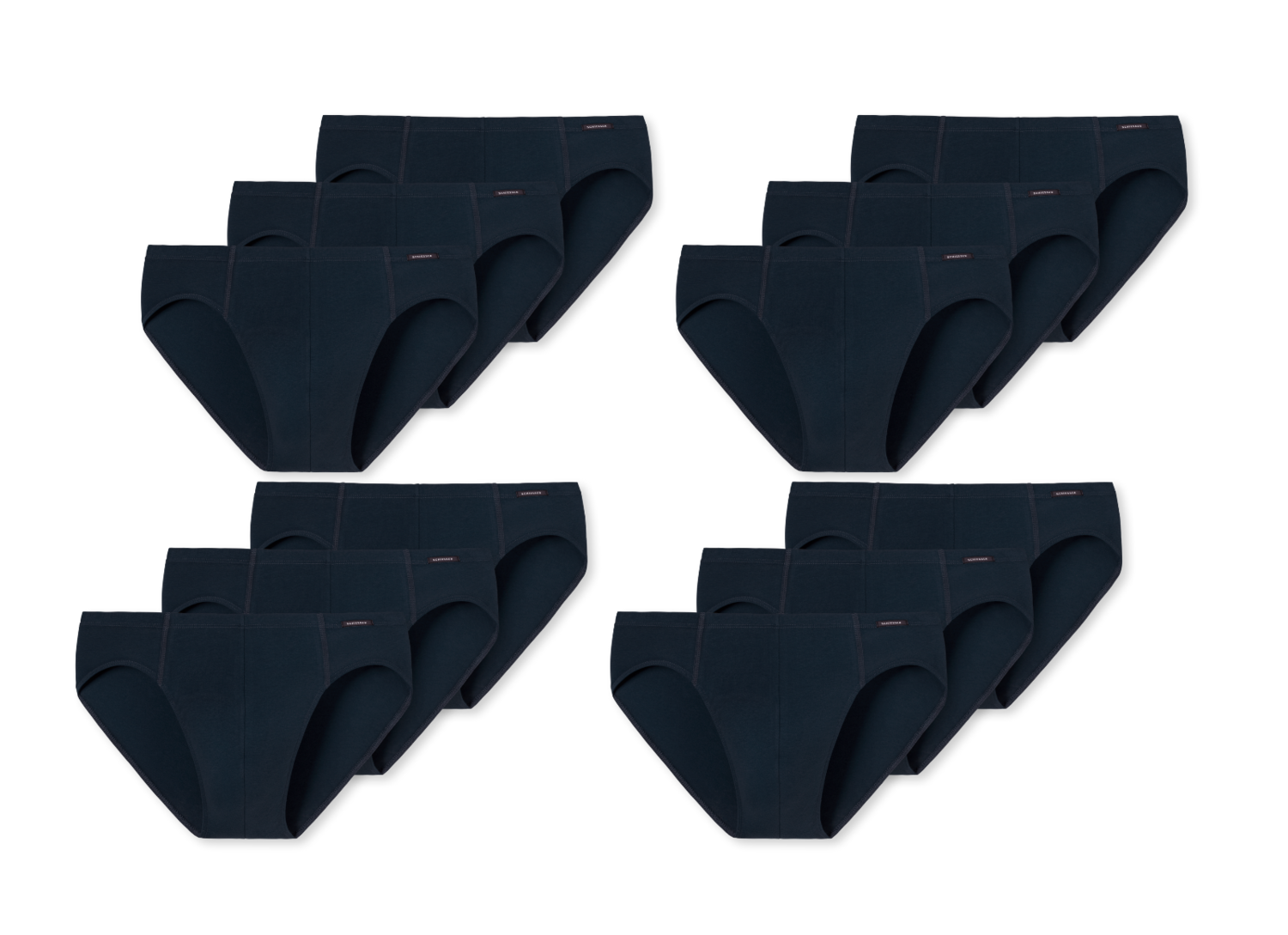 12 SCHIESSER Herren Essentials Slips Dunkelblau
