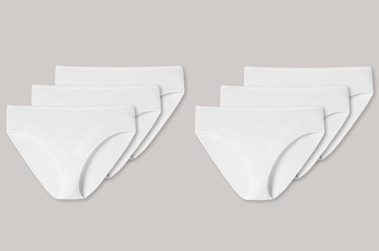 6 SCHIESSER Damen Jazz-Pants Slips Serie: Essentials Weiß