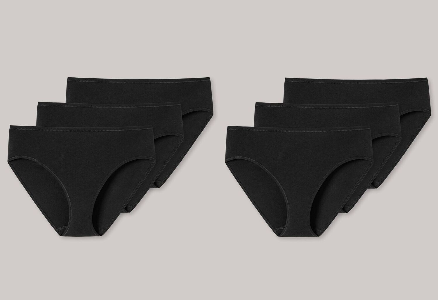 6 SCHIESSER Damen Jazz-Pants Slips Serie: Essentials Schwarz