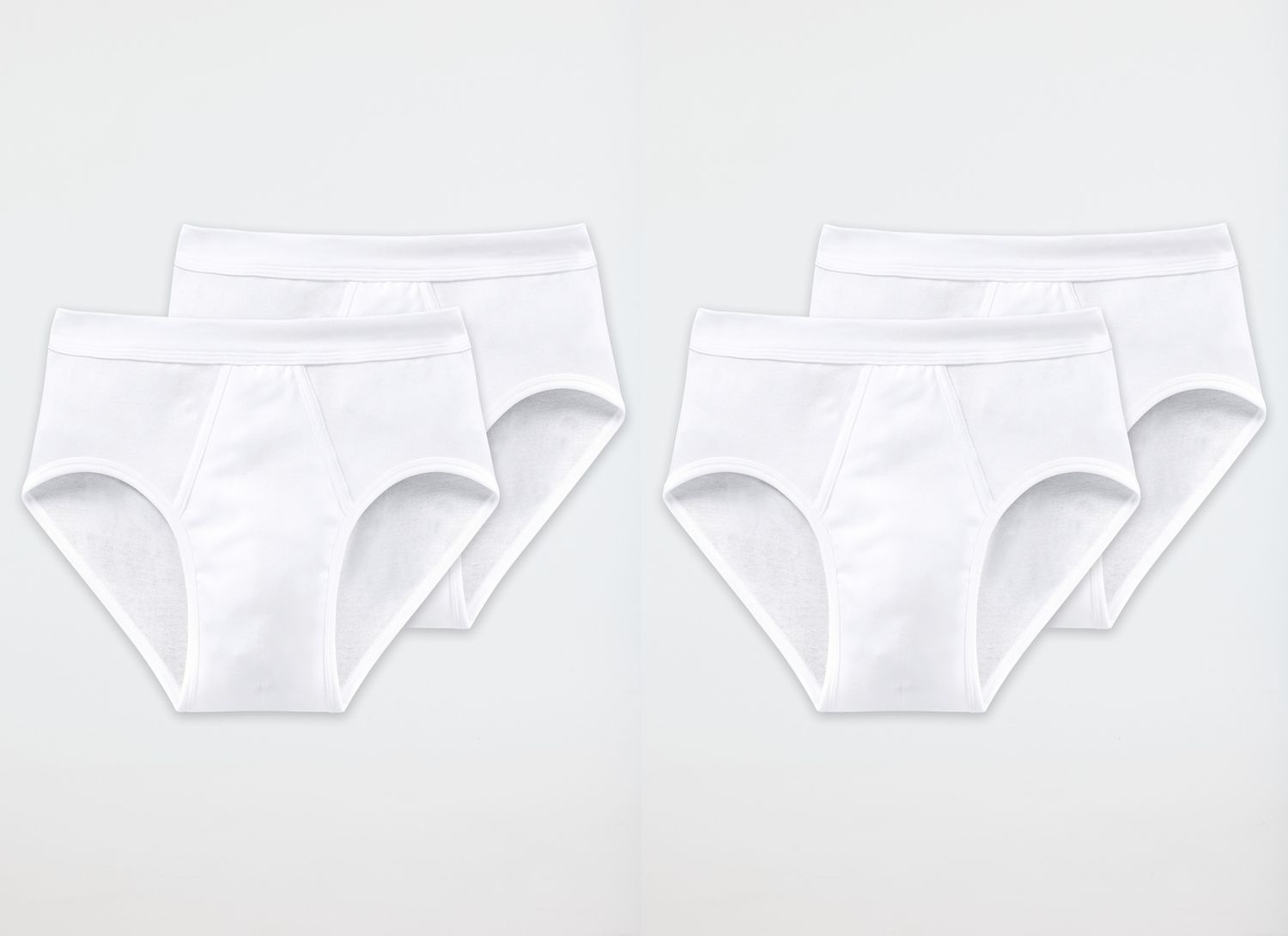 4 SCHIESSER Cotton Essentials Slips Sportslips mit Eingriff weiß Feinripp