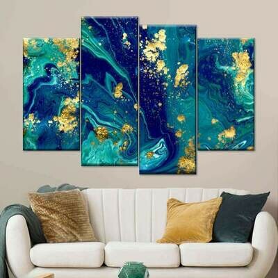 RESIN WALL ART - 4 PIECE RESIN - 24&quot; X 14&quot;
