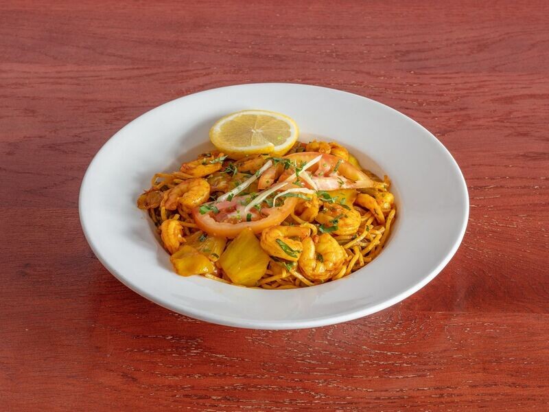 CHAU-MIN CREVETTES (Nouilles sautées aux crevettes et aux épices )