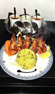 GAMBAS TANDOORI (gambas marinées dans des épices et cuites au tandoor)