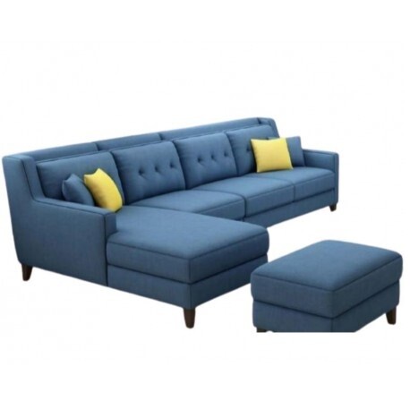 Stylo L-shaped Blue Colored Sofa