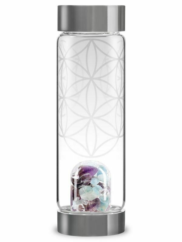 ViA Edelsteinflasche Flower of Life - Special Edition - Amethyst, Aquamarin,Bergkristall von VitaJuwel ViA Edelsteinflasche Flower of Life - Special Edition - Amethyst, Aquamarin,Bergkristall von VitaJuwel
