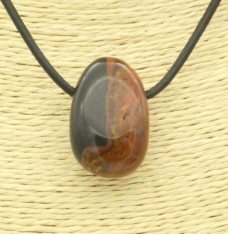 Anhänger Sardonyx, Trommelstein gelocht Anhänger Sardonyx, Trommelstein gelocht