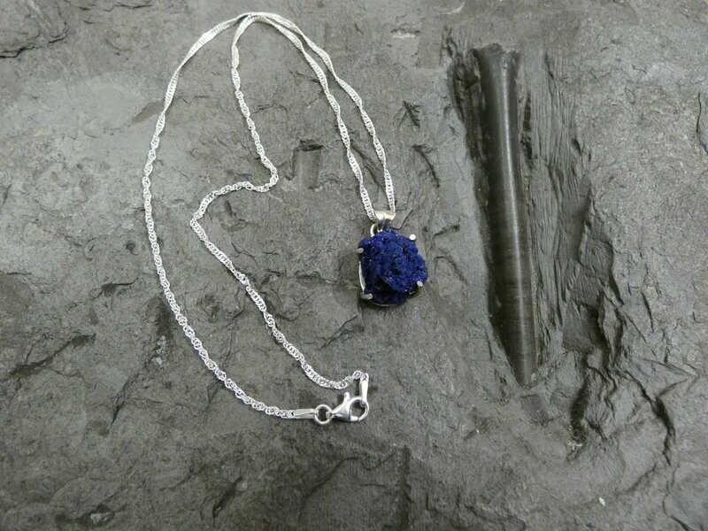 Anhänger Azurit, Krallenfassung in Silber 925 Anhänger Azurit, Krallenfassung in Silber 925