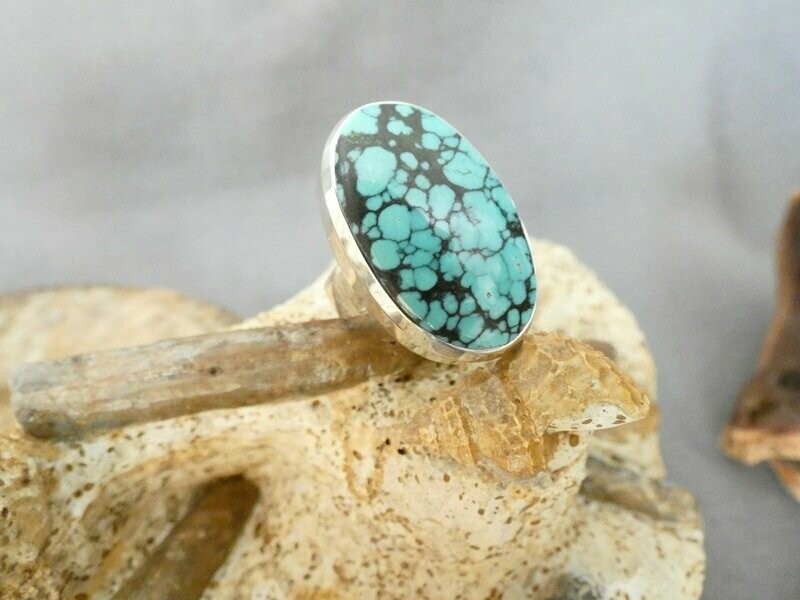 Ring Türkis Tibet, oval, in Silberfassung 925, Größe 54 Ring Türkis Tibet, oval, in Silberfassung 925, Größe 54