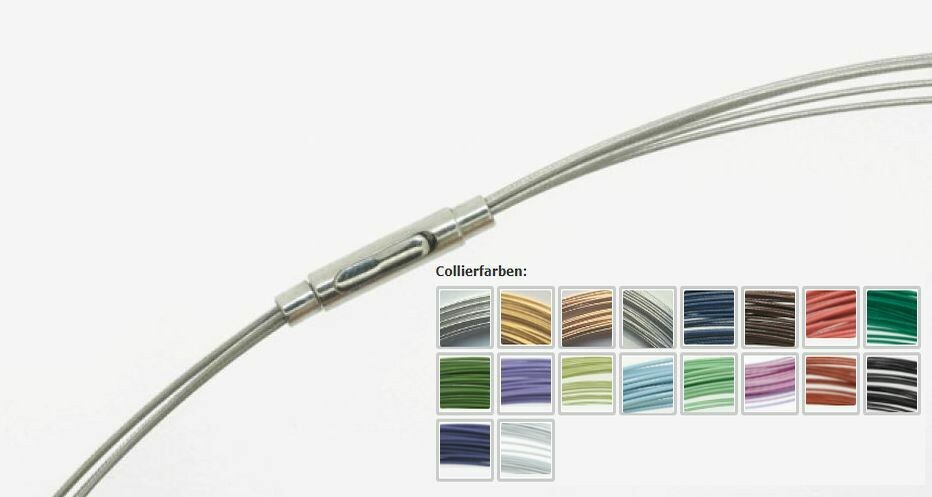 Edelstahlcollier mit Krododilverschluß / 3/5/10 oder 15-reihig, versch. Farben, Gratisversand in D!