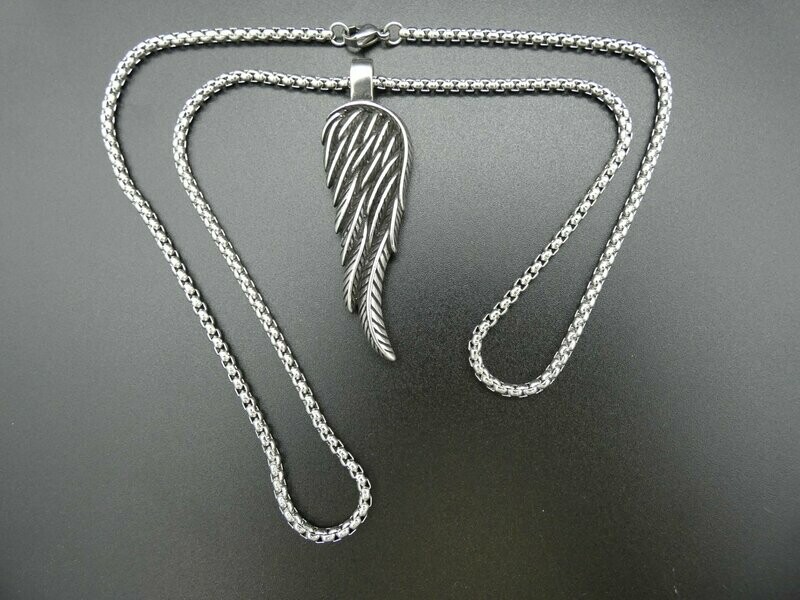Anhänger Edelstahl, Flügel mit Kette oder Lederband Anhänger Edelstahl, Flügel mit Kette oder Lederband
