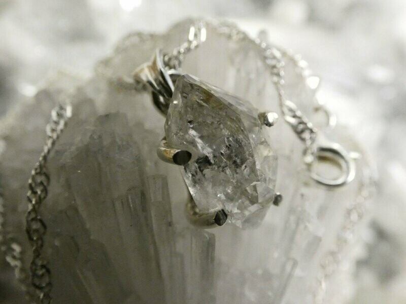 Anhänger Herkimer Bergkristall, Krallenfassung Silber 925 Anhänger Herkimer Bergkristall, Krallenfassung Silber 925