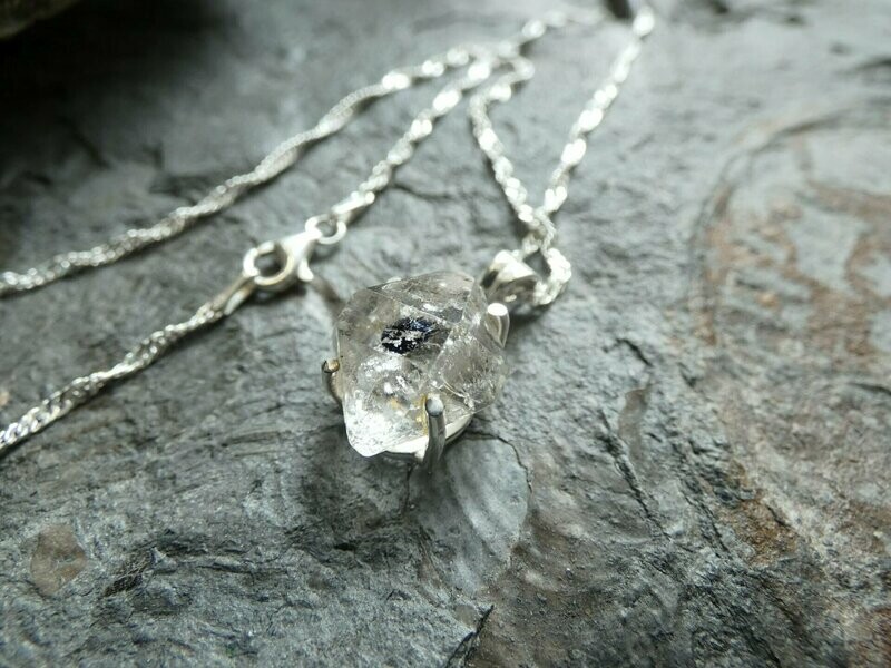 Anhänger Herkimer Bergkristall, Krallenfassung Silber 925 Anhänger Herkimer Bergkristall, Krallenfassung Silber 925