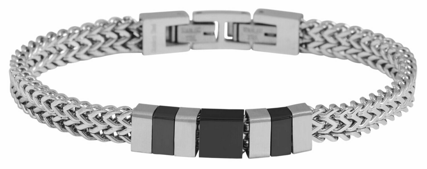 Panzerarmband Edelstahl, mit Elementen, Clipverschluß, von RAPTOR