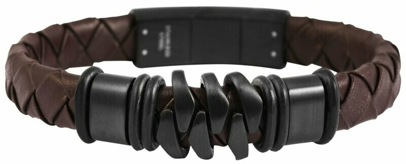 Armband mit Leder- und Edelstahlelementen, Magnetverschluß von RAPTOR Armband mit Leder- und Edelstahlelementen, Magnetverschluß von RAPTOR