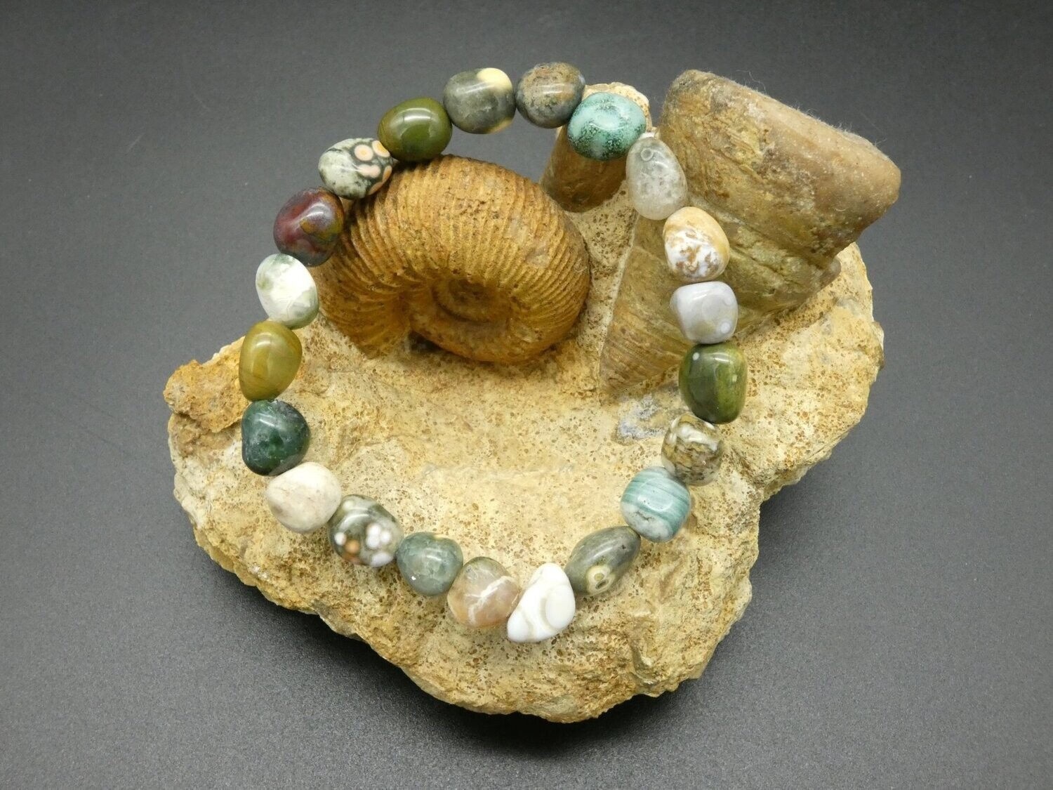 Armband Ocean Cacedon Jaspis, bunt, dehnbar
