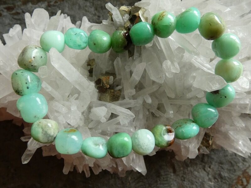 Armband Chrysopras, mintgrün, dehnbar Armband Chrysopras, mintgrün, dehnbar