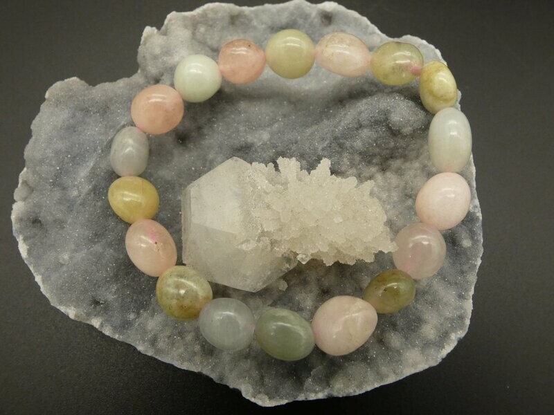 Armband Aquamarin, pastell-bunt, dehnbar Armband Aquamarin, pastell-bunt, dehnbar