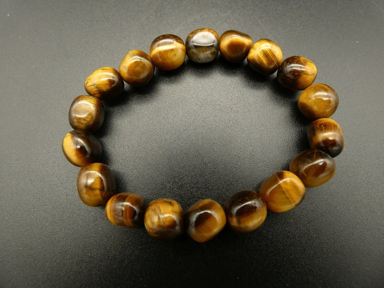 Armband Tiger-Auge, braun-gelb, dehnbar