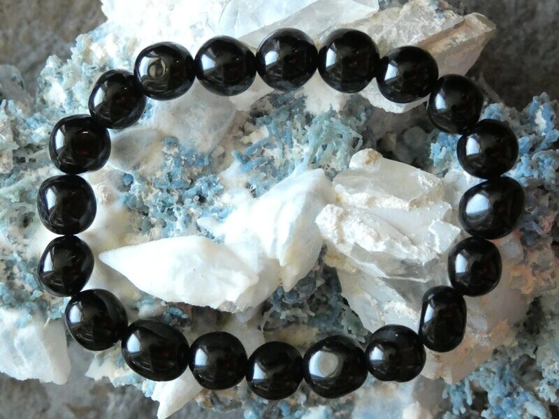 Armband Onyx, schwarz, dehnbar