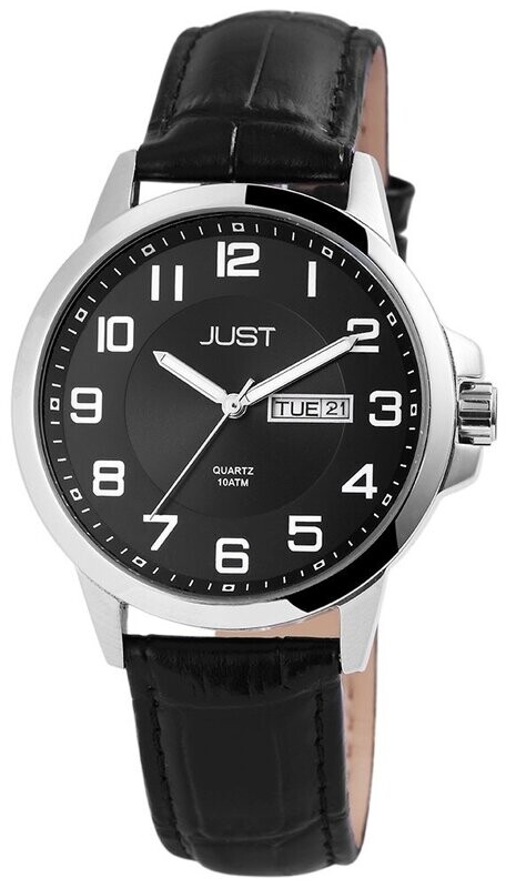Herrenuhr analog, JUST, Wochentag+Datum-Anzeige, Lederarmband, 10 atm Herrenuhr analog, JUST, Wochentag+Datum-Anzeige, Lederarmband, 10 atm
