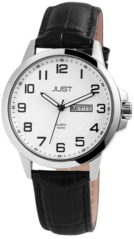 Herrenuhr analog, JUST, Wochentags+Datums-Anzeige, Lederarmband, 10 atm Herrenuhr analog, JUST, Wochentags+Datums-Anzeige, Lederarmband, 10 atm