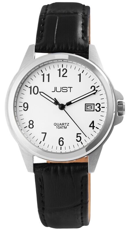 Herrenuhr analog, JUST, Datumsanzeige, Echtlederband, 10 atm Herrenuhr analog, JUST, Datumsanzeige, Echtlederband, 10 atm