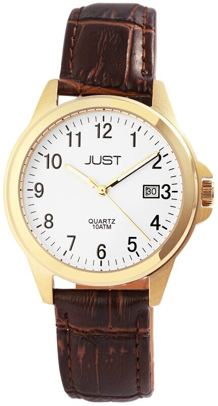 Herrenuhr analog, JUST, Datumsanzeige, Echtlederband, 10 atm Herrenuhr analog, JUST, Datumsanzeige, Echtlederband, 10 atm