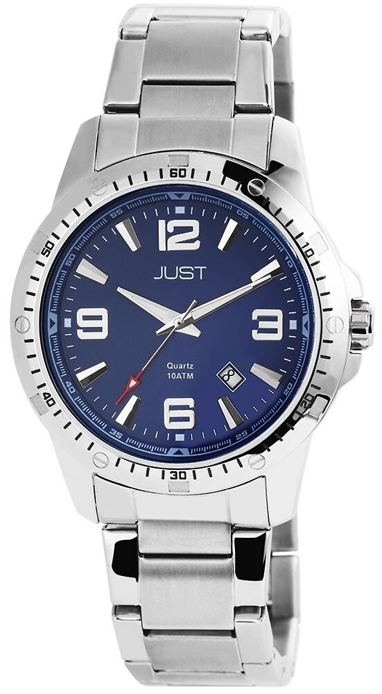 Herrenuhr analog, JUST, Datums-Anzeige, Edelstahlband, 10 atm