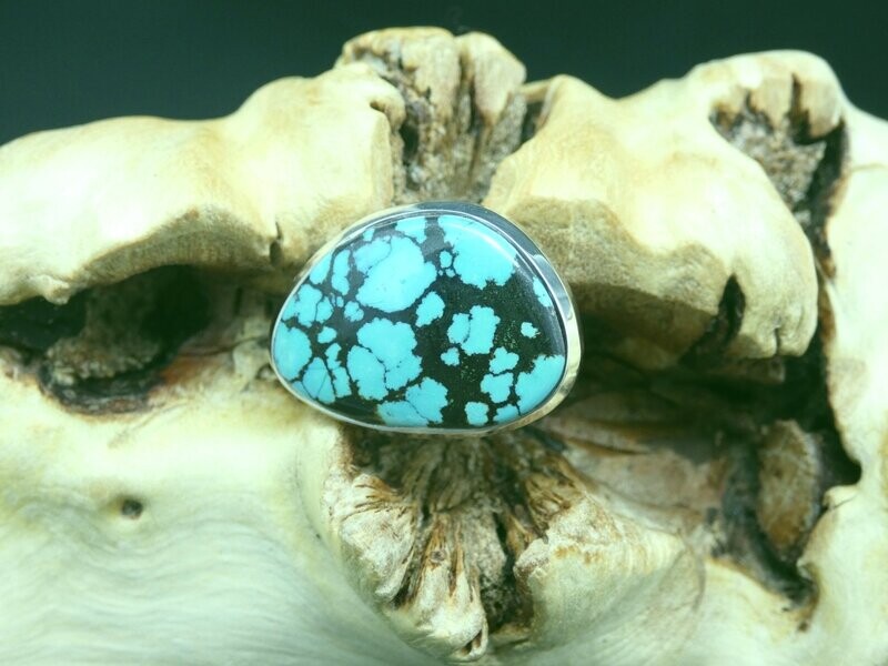 Ring Türkis Tibet, Freiform, in Silberfassung 925, Größe 54 Ring Türkis Tibet, Freiform, in Silberfassung 925, Größe 54