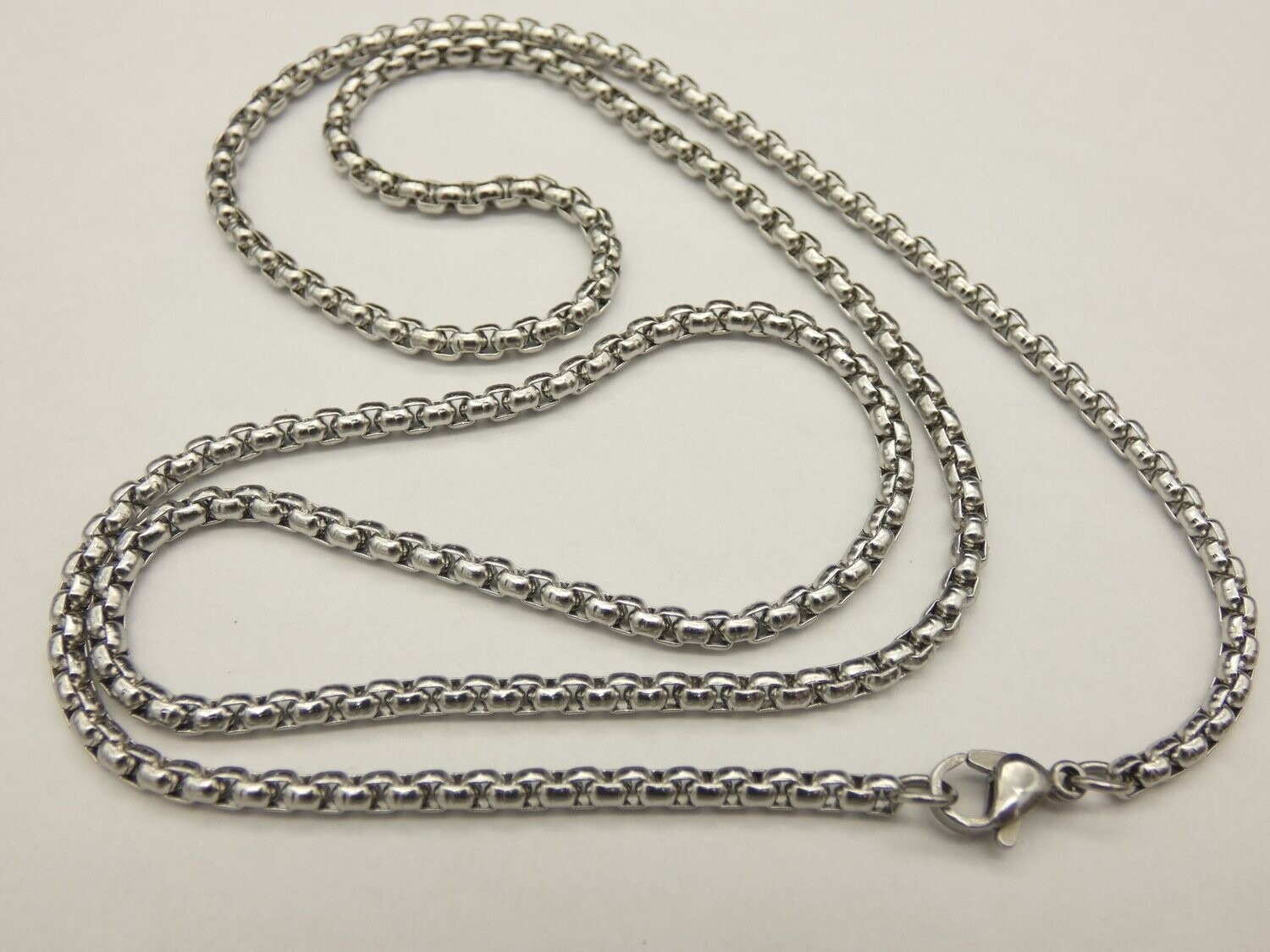 Edelstahl Halskette,  ca.2mm dick, Länge 60 cm, Gratisversand in D!