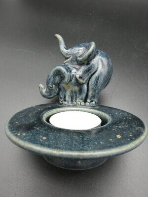 Teelicht Ton-Elefanten "tanzend"