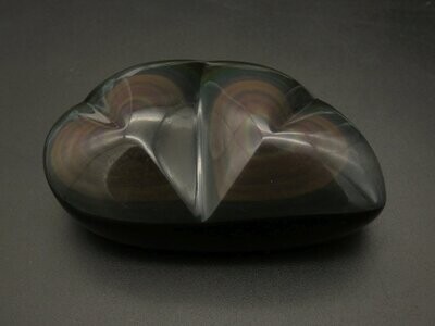 Regenbogen Obsidian 2 Herzen, 7,3x4,4x2,7 cm, 131 Gramm