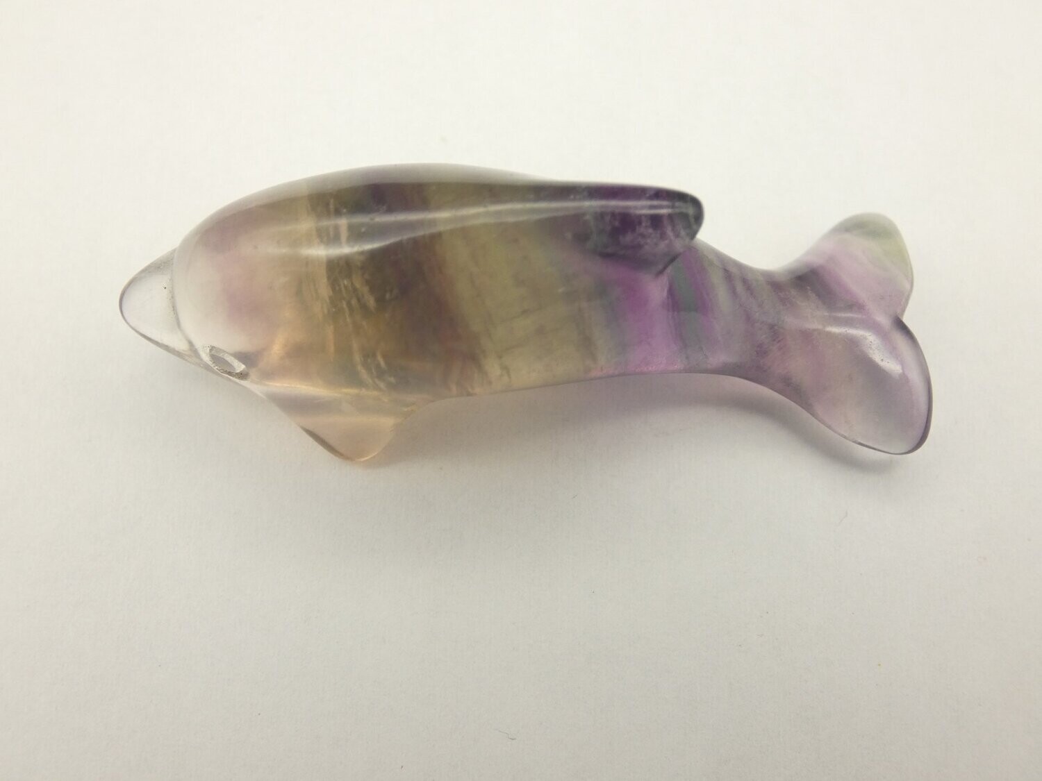 Fluorit Gravur, Delfin, Länge ca. 5,1cm