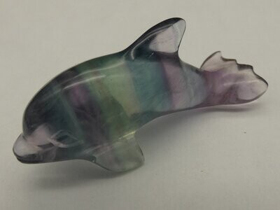 Fluorit Gravur, Delfin, Länge ca. 5,1cm Fluorit Gravur, Delfin, Länge ca. 5,1cm