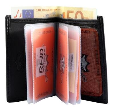 Kreditkartenmappe, Echtleder, 8-Fächer, Steinmeister, RFID-Schutz